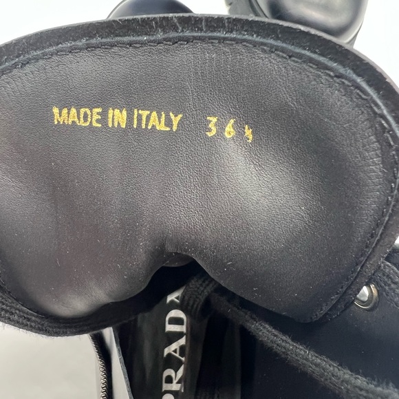 Prada Lug-Sole Leather Combat Boots - Picture 10 of 15